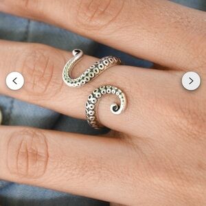 Silver Octopus Tentacle Ring